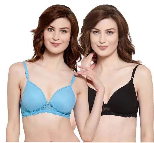 Cotton Solid Padded Bra Pack Of 2