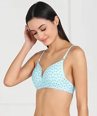 Stylish Blue Cotton Solid Bras For Women-thumb2