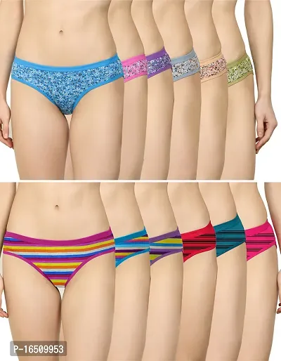 Stylish Multicoloured Cotton Blend  Briefs For Women-thumb0