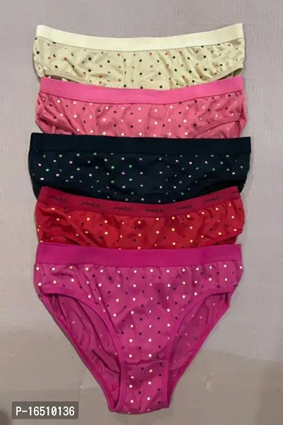 Stylish Multicoloured Cotton Blend  Briefs For Women Pack Of 6-thumb0