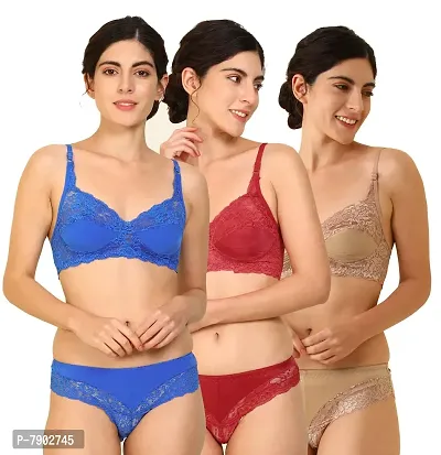 Fashion Comfortz Women's Bra Panty Set