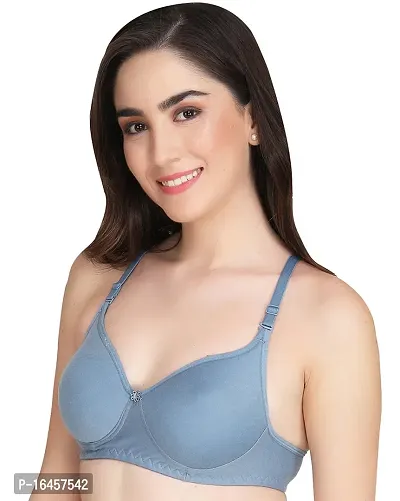 Stylish Blue,Maroon,Green Cotton Solid Bras For Women Pack Of 3-thumb3