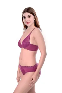 PIBU-Women's Cotton Bra Panty Set for Women Lingerie Set Sexy Honeymoon Undergarments ( Color : Maroon,Black )( Pack of 2 )( Size :36) Model No : Safal et-thumb2