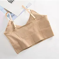 Stylish Brown Cotton Self Design Bras For Women-thumb2