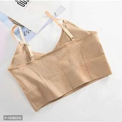 Stylish Brown Cotton Self Design Bras For Women-thumb3