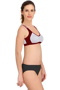 Stylish Maroon  Bra  Panty Set For Women-thumb1