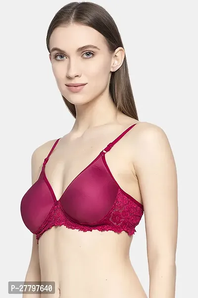Stylish Maroon Cotton Solid Bras For Women-thumb3