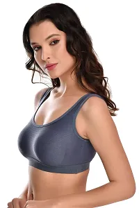 Stylish Blue Cotton Solid Bras For Women-thumb2