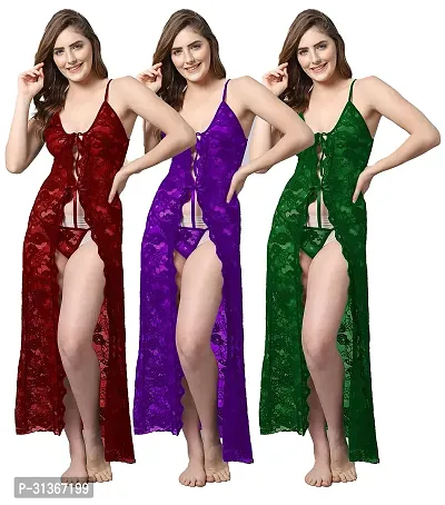 Babydoll Sexy Lingerie Set for Honeymoon Pack of 3