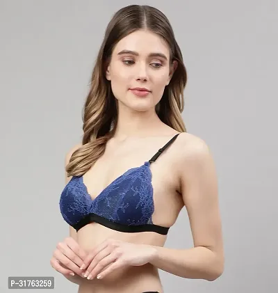 Stylish Women Blue Net Bra Panty Set - Pack of 1-thumb3