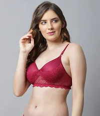 Stylish Women Maroon Cotton Bra Panty Set - Pack of 1-thumb2