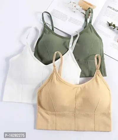 Stylish Cotton Self Design Bras For Women- Pack Of 3-thumb0