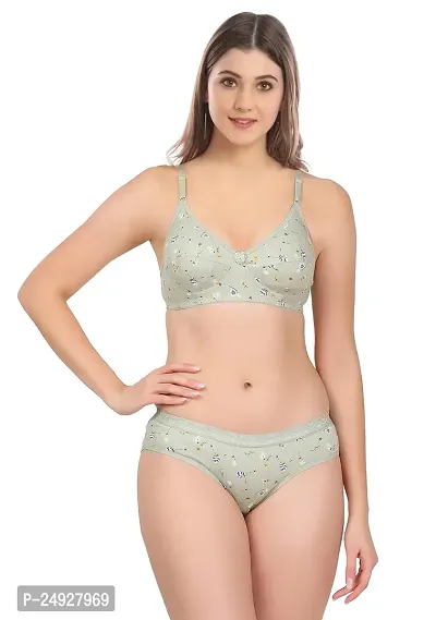 Stylish Cotton Bra And Panty Set For Women-thumb0