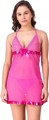 Stylish Net Lace Babydoll Night Dress For Women