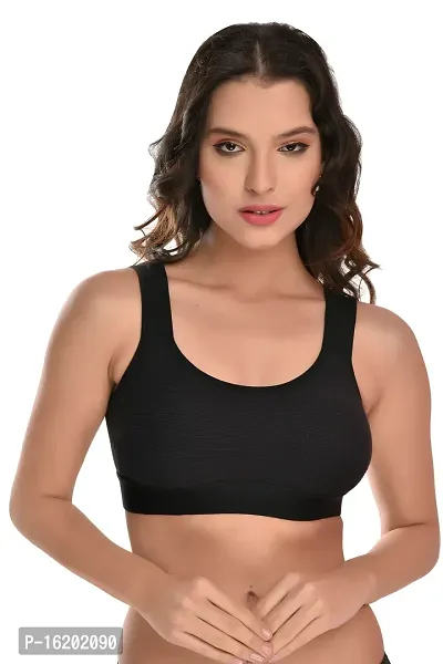 solid black cotton regular bra