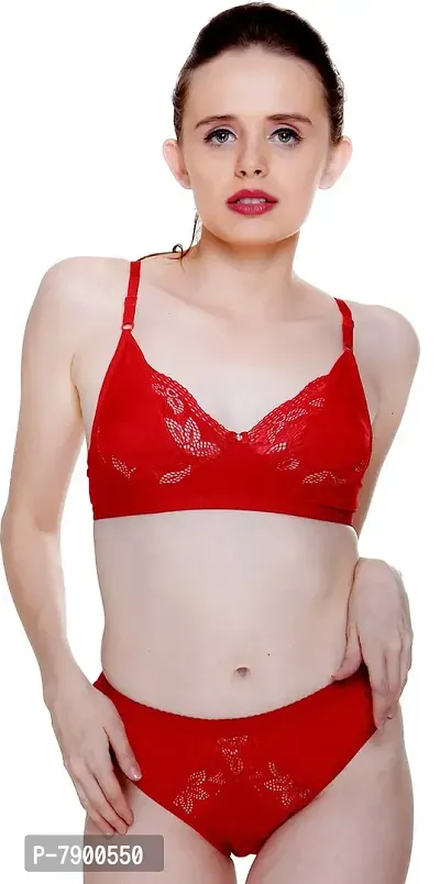 Fashion Comfortz 100% Silk Cotton Lingerie Sets Orange,Red-thumb0