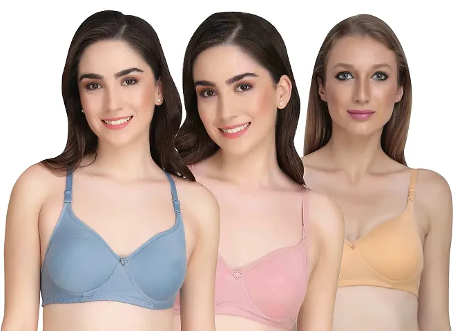 Liigne Women Half Cup Padded Bra - Made of Pure Full Coverage Non Wired Seamless Pushup Soft Cup for T-Shirt Saree Dress and for Everyday