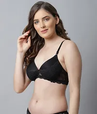 Stylish Women Black Cotton Bra Panty Set - Pack of 1-thumb2