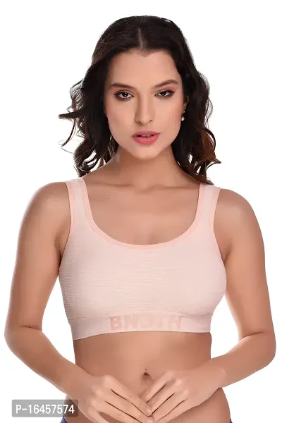 Stylish Brown Cotton Solid Bras For Women