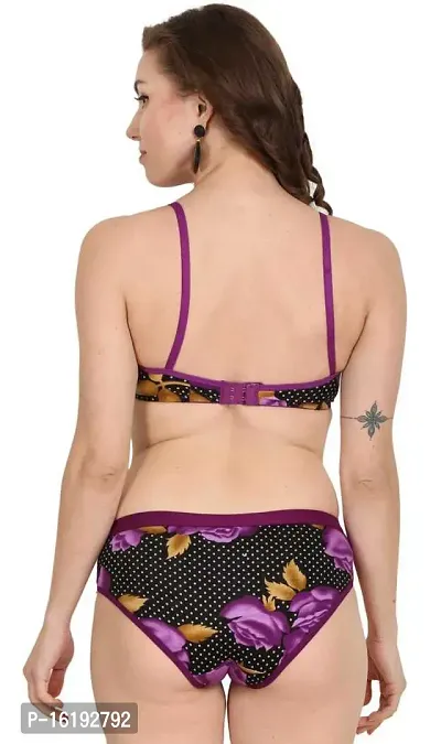 Stylish Purple  Bra  Panty Set For Women-thumb4