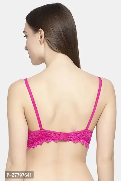 Stylish Pink Cotton Solid Bras For Women-thumb4