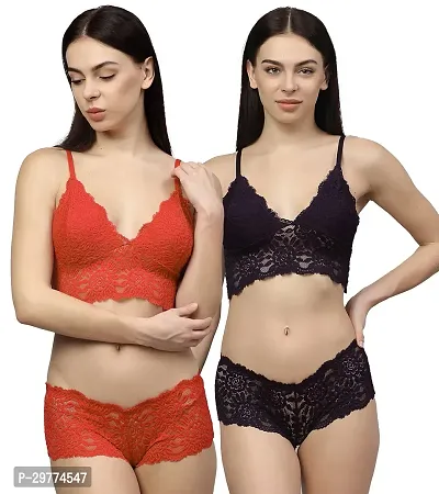 Stylish Net Lingerie Set For Women Pack of 2-thumb0