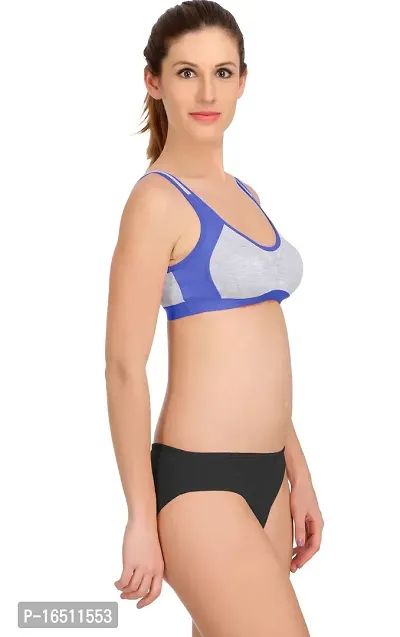 Stylish Blue  Bra  Panty Set For Women-thumb2