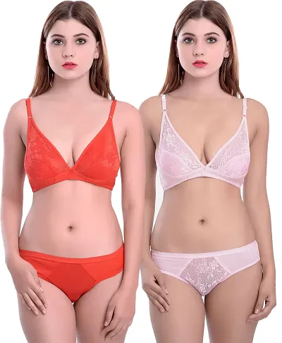 Stylish Bra And Panty Set For Women Pack Of 2