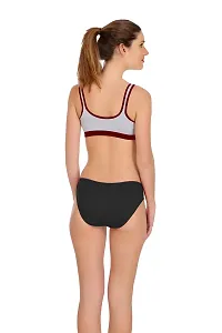 PIBU-Women's Cotton Gym Sports Bra Panty Set for Women Lingerie Set Sexy Honeymoon Undergarments ( Color : Maroon )( Pack of 1 )( Size :30) Model No : SNY=B-thumb3