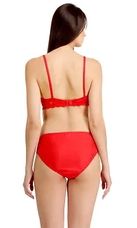 Fashion Comfortz Non Padded Wirefree Bra and Panty Set for Woman Red-thumb3