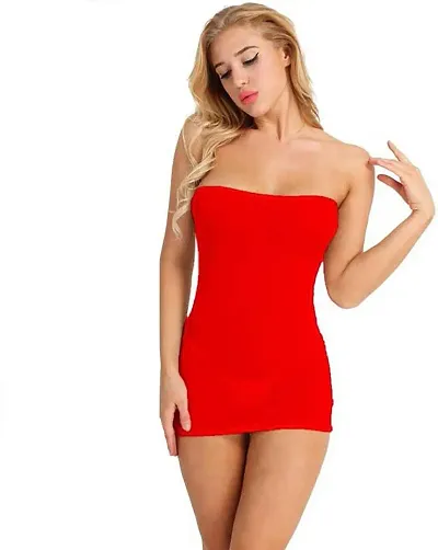 Women Solid Tube Babydoll Dresses