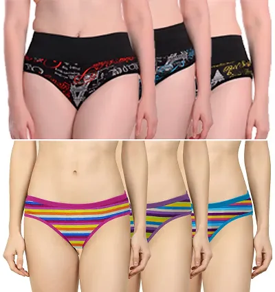 Stylish Silk Self Pattern Briefs For Women- Pack Of