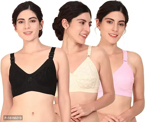 Stylish Cotton Solid Bras For Women- Pack Of 3-thumb0