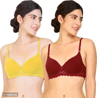 Stylish Cotton Solid Bras For Women- Pack Of 2-thumb0