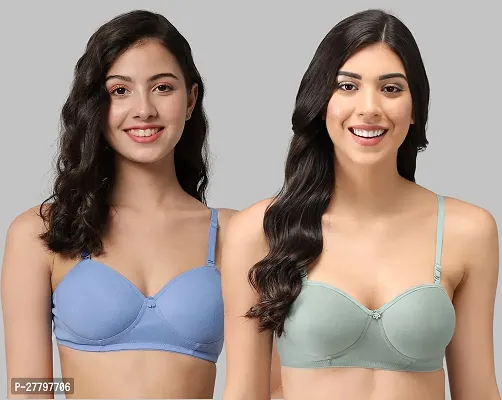 Stylish Multicoloured Cotton Solid Bras For Women