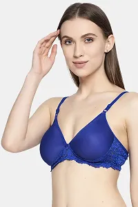 Stylish Blue Cotton Solid Bras For Women-thumb2