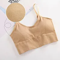 Stylish Brown Cotton Self Design Bras For Women-thumb1