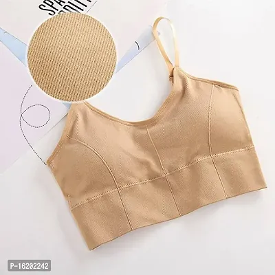 Stylish Brown Cotton Self Design Bras For Women-thumb2