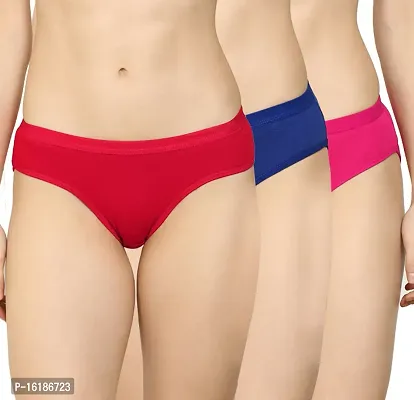 Stylish Multicoloured Cotton Blend Hipster Briefs For Women Pack Of 3