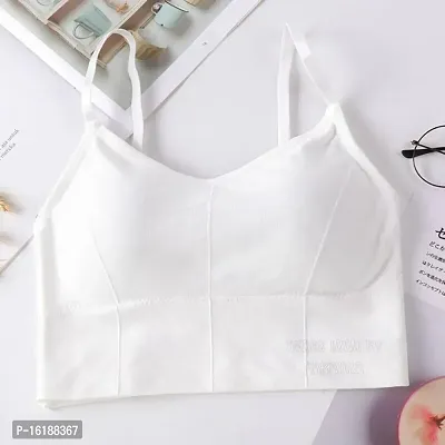 Stylish White Cotton Self Design Bras For Women-thumb0