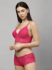 Stylish Pink Cotton Bridal Lingerie set For Women-thumb2