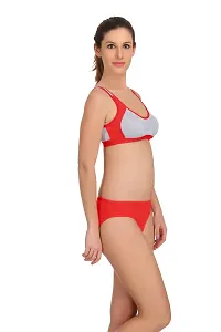 Stylish Cotton Solid Bra and Panty Set for Women-thumb2