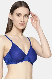 Stylish Blue,Pink Cotton Solid Bras For Women Pack Of 2-thumb1