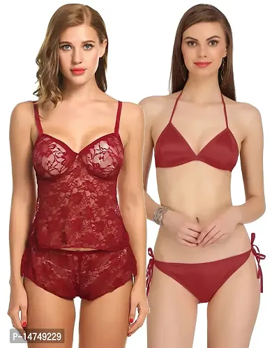 Buy Stylish Maroon Bra Panty Set For Women Online In India At Discounted  Prices