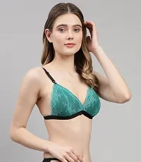 Stylish Women Green Net Bra Panty Set - Pack of 1-thumb1