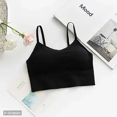 Stylish Black Cotton Self Design Bras For Women-thumb0