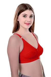 Stylish Red Cotton Solid Bras For Women-thumb2