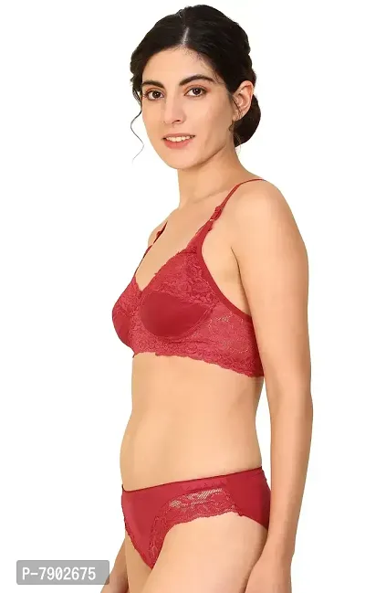 Fashion Comfortz Women's Bra Panty Set Red,Brown-thumb3