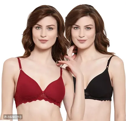 Stylish Cotton Solid Bras For Women- Pack Of 2-thumb0