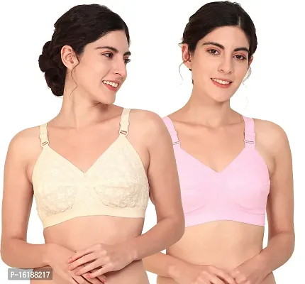 Stylish Cotton Solid Bras For Women- Pack Of 2